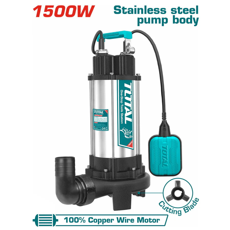 TOTAL TWP7150026 1500W 2.0HP Sewage Submersible Water Pump Total